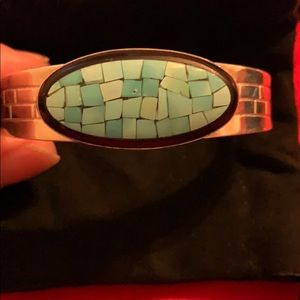 Turquoise n black agate bracelet